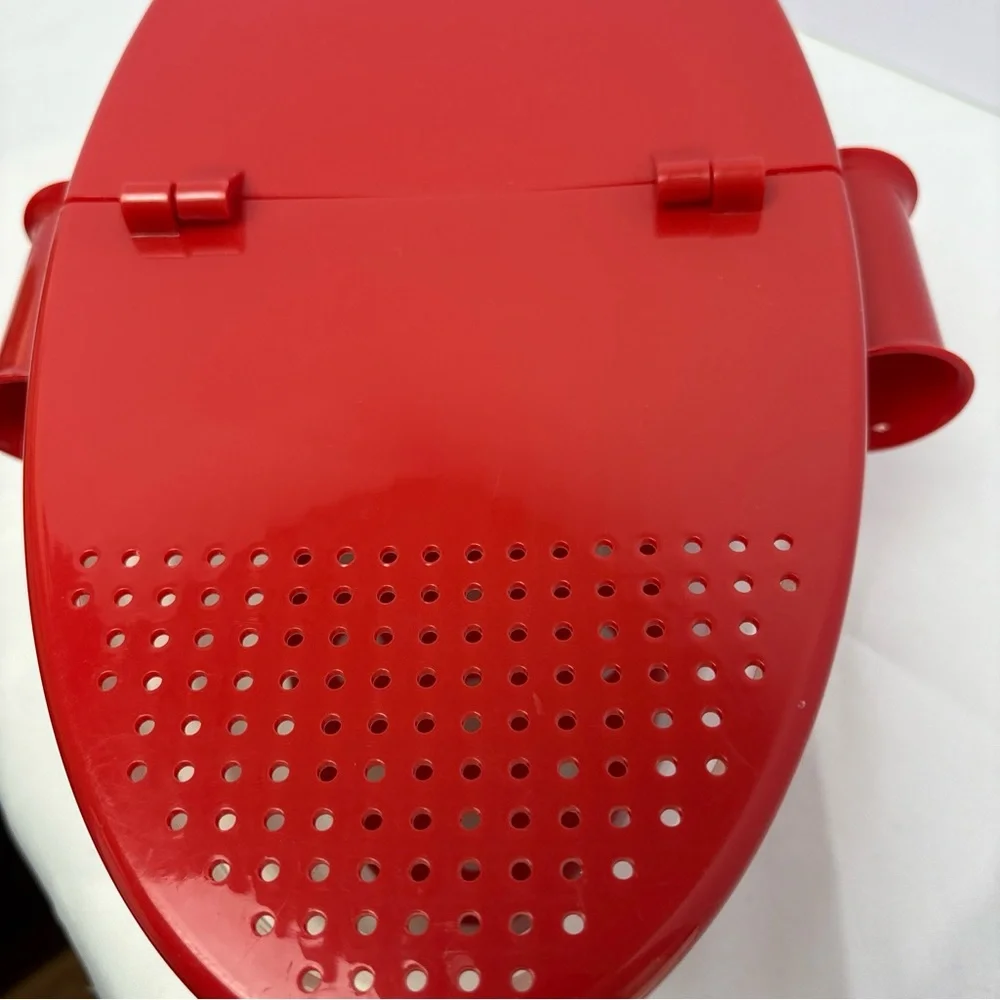 Telebrand Microwave Pasta Boat Cooker Red‎ Steamer Strainer Lid Veggie Cooker
